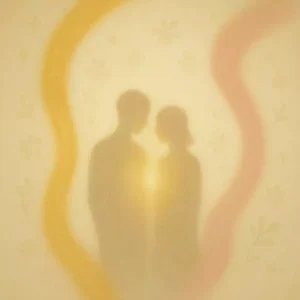 Two harmonious streams of light representing soulmate connection, growth, and emotional resonance.