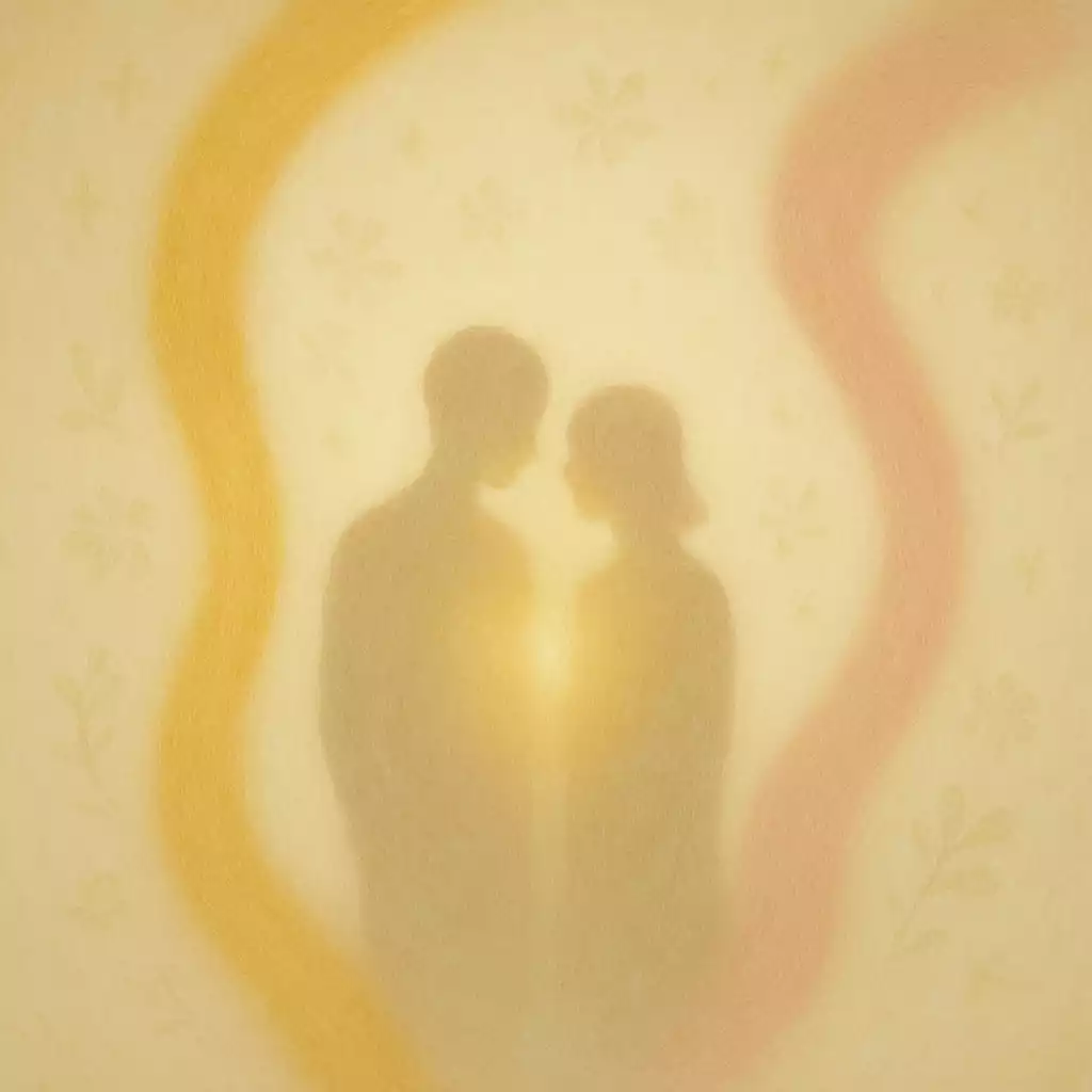 Two harmonious streams of light representing soulmate connection, growth, and emotional resonance.