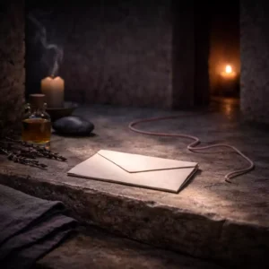 Can a spell bring back my ex image with an unopened envelope, rose cord, and rose oil in a moonlit stone alcove