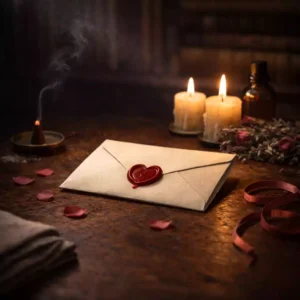 Can a spell bring back my ex image with an unopened envelope, rose cord, and rose oil in a moonlit stone alcove