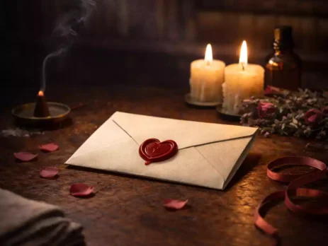 Can a spell bring back my ex image with an unopened envelope, rose cord, and rose oil in a moonlit stone alcove