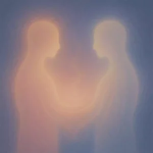 Emotional field between two people illustrated through symbolic energy