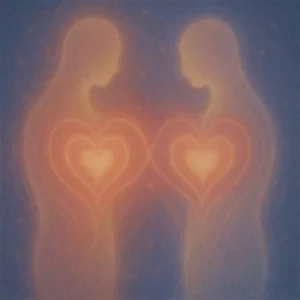 Abstract image showing mutual love energy and emotional alignment between two people